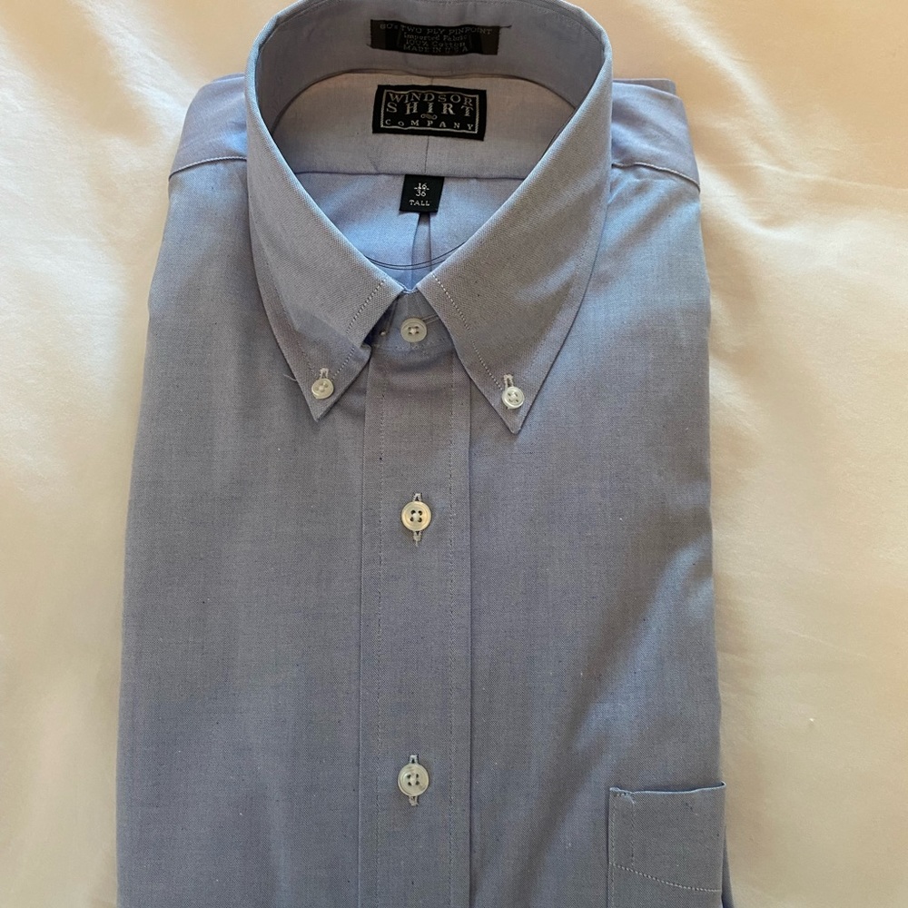 New Mens Windsor blue shirt 16x36